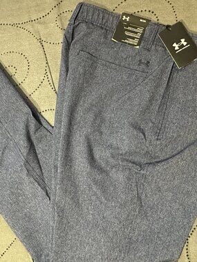 UNDER ARMOUR GOLF VENTED #410 HEATHER BLUE STRAIGHT PANTS VARIOUS SIZES MEN $85